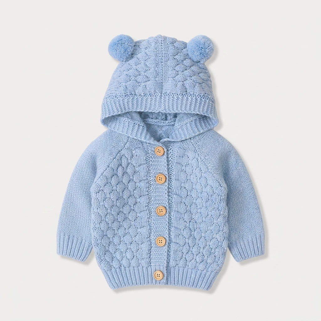 Bear Hood Knit Cardigan