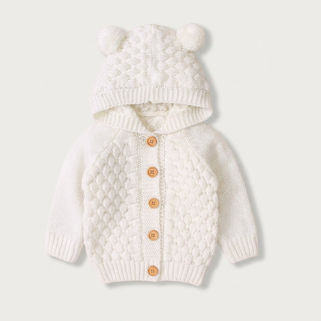 Bear Hood Knit Cardigan