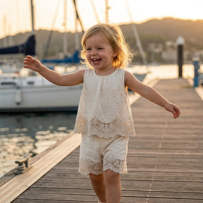 Lace Top and Shorts Set