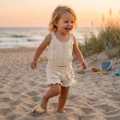 Knitted Frill Top and Shorts Set