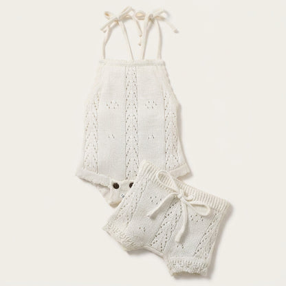 Knitted Romper and Shorts Set