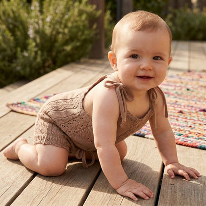 Knitted Romper and Shorts Set
