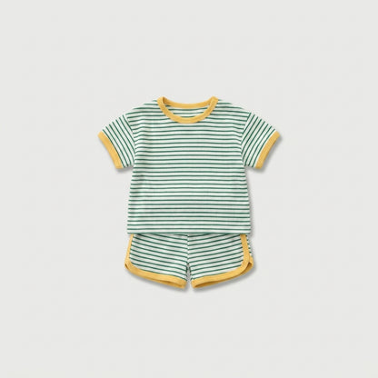 Striped T Shirt and Shorts Set