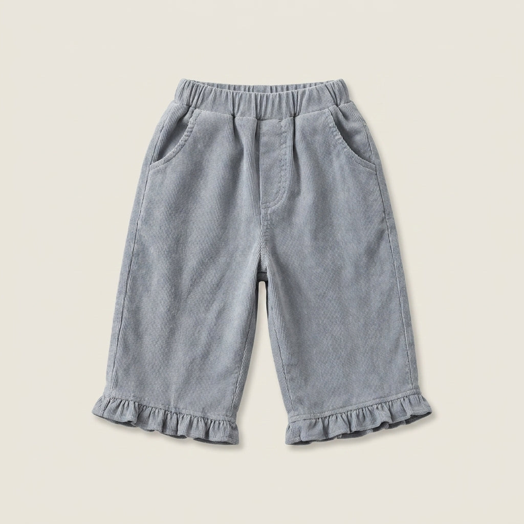 Ruffle Hem Corduroy Pants