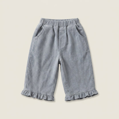 Ruffle Hem Corduroy Pants