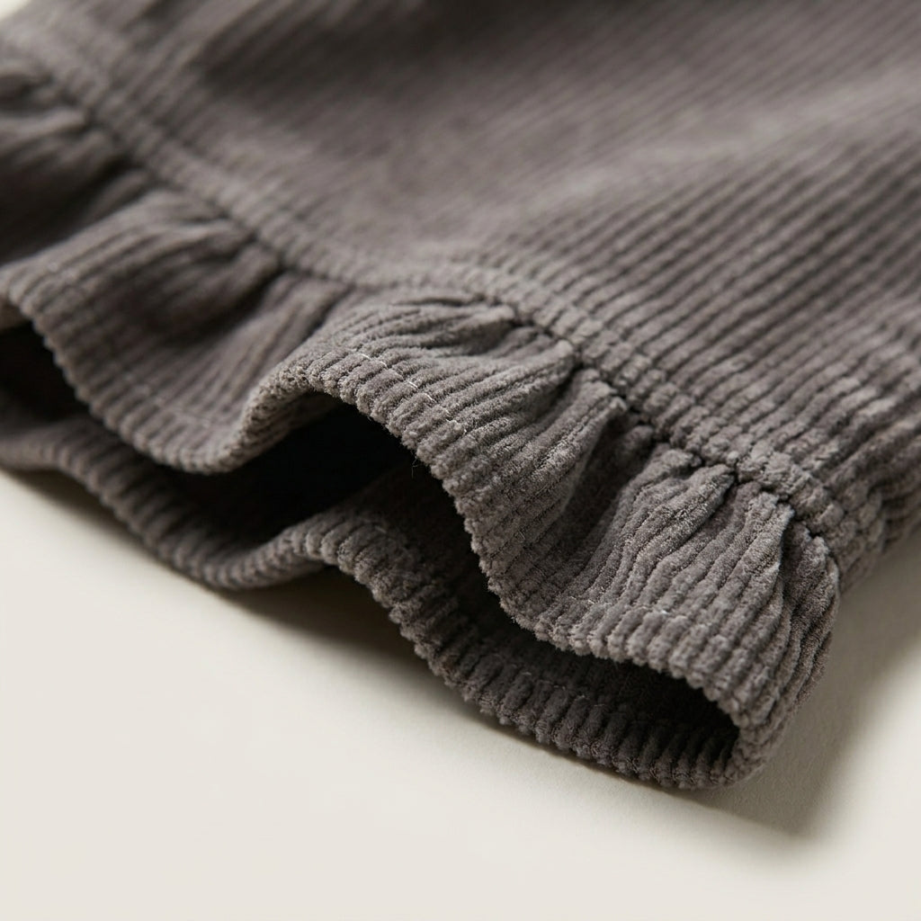 Ruffle Hem Corduroy Pants