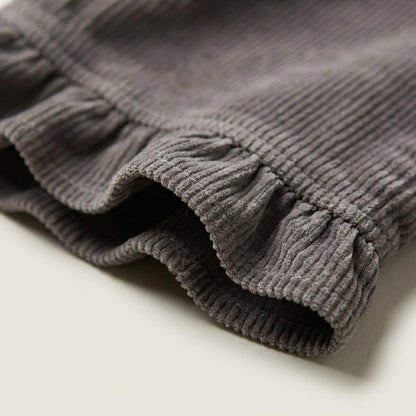 Ruffle Hem Corduroy Pants