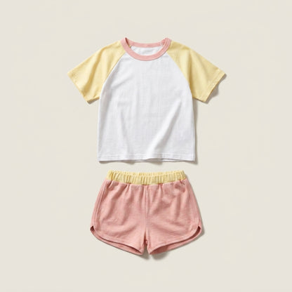 Color Block Summer Shorts Set