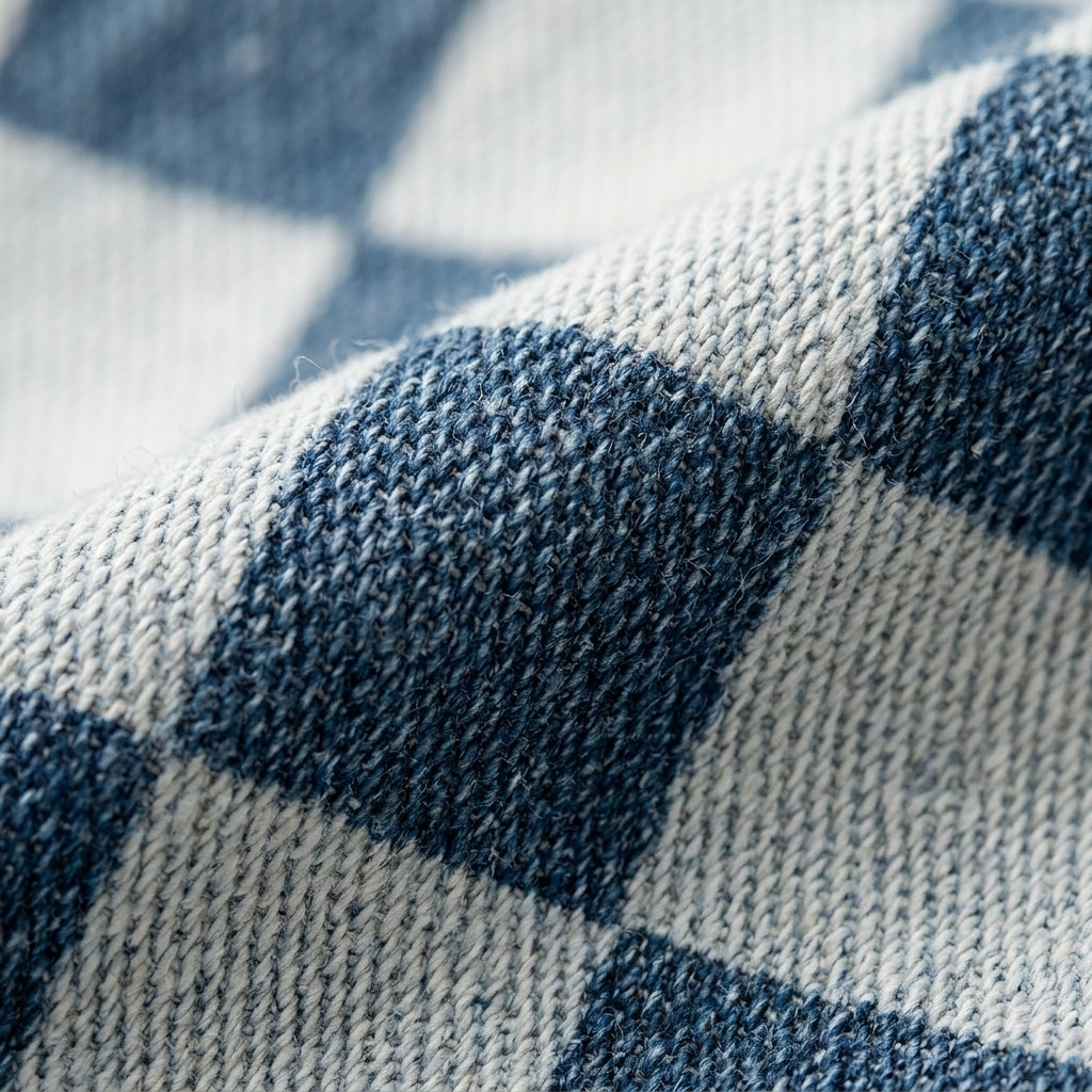 Checkered Denim Pants