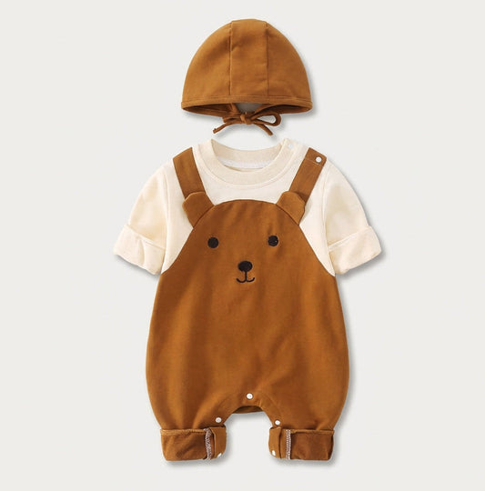 Bear Overall Set with Hat