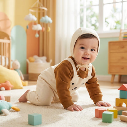 Bear Overall Set with Hat