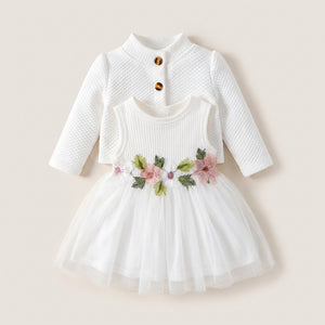 Baby Floral Dress and Cardigan Set