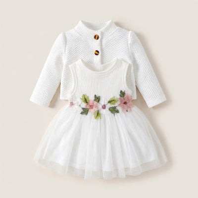 Baby Floral Dress and Cardigan Set