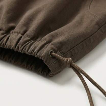 Brown Cotton Loose Fit Pants