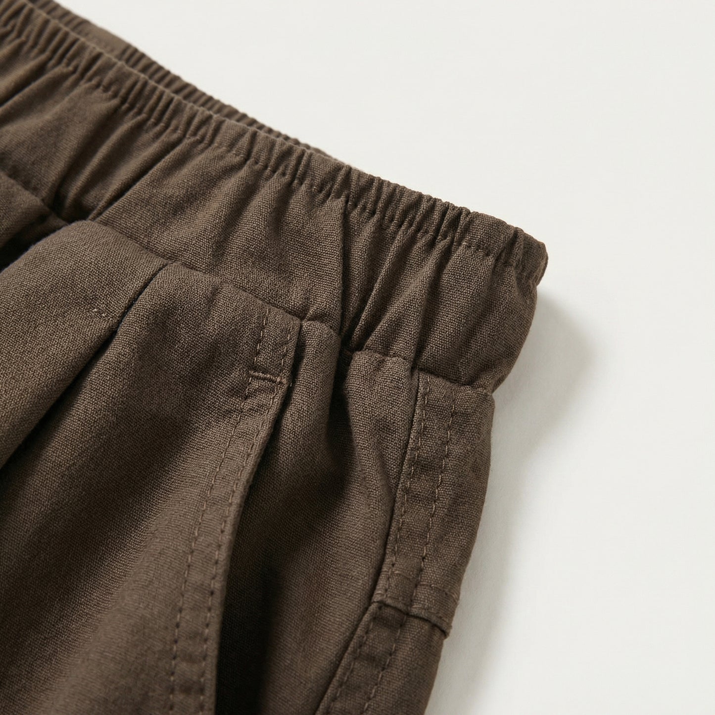 Brown Cotton Loose Fit Pants