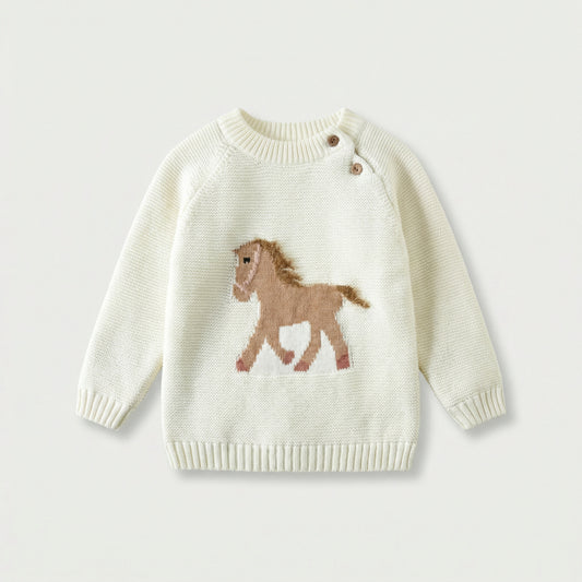Horse Knit Cotton Sweater
