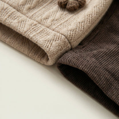 Brown Knit Two Piece Set