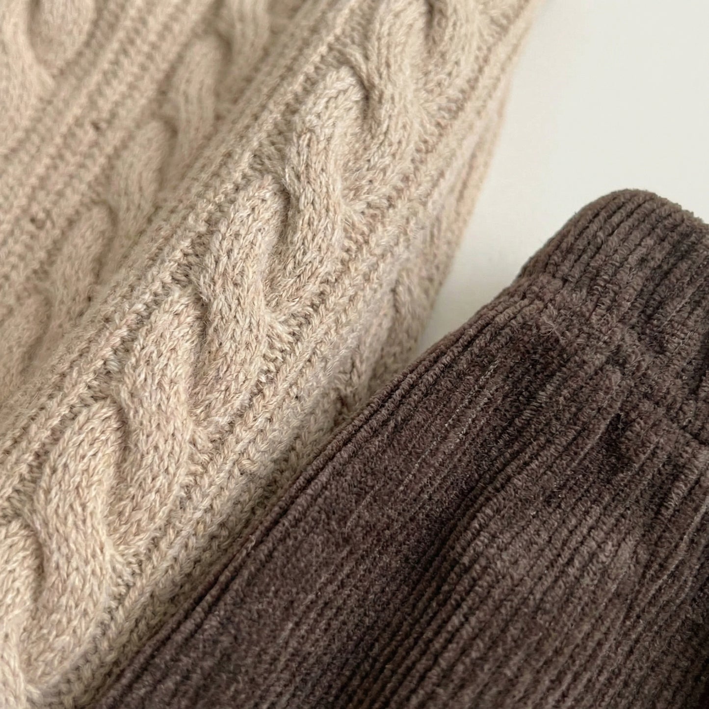 Brown Knit Two Piece Set