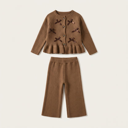 Bow Detail Cardigan and Pants Set