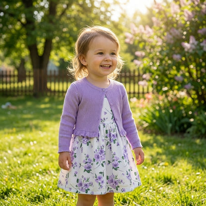 Cardigan and Floral Dress Set