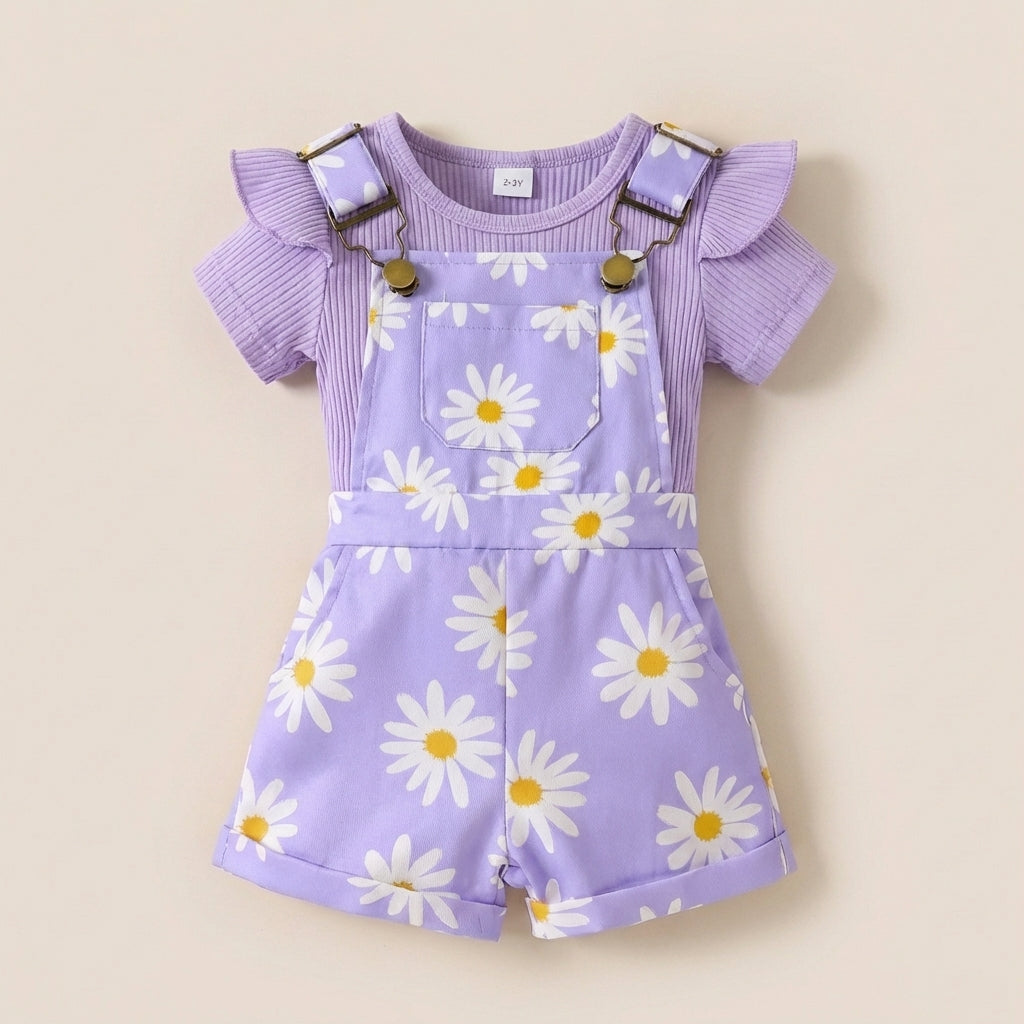 Sunflower Top and Romper Set