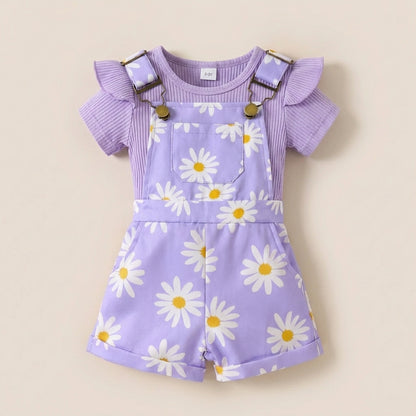 Sunflower Top and Romper Set