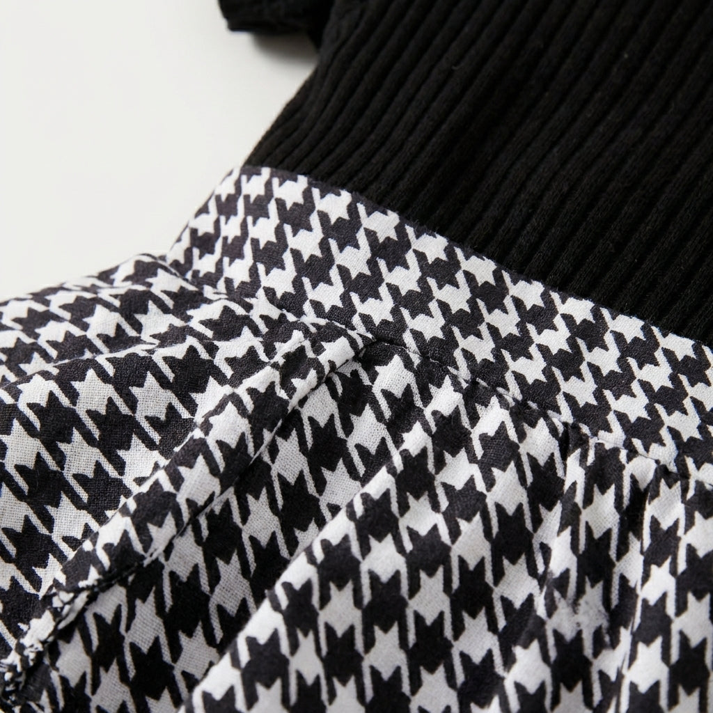 Houndstooth Romper Three Piece Set