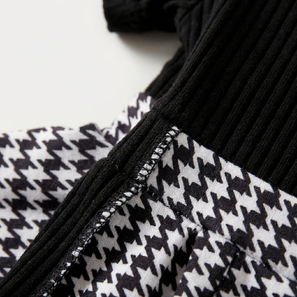Houndstooth Romper Three Piece Set