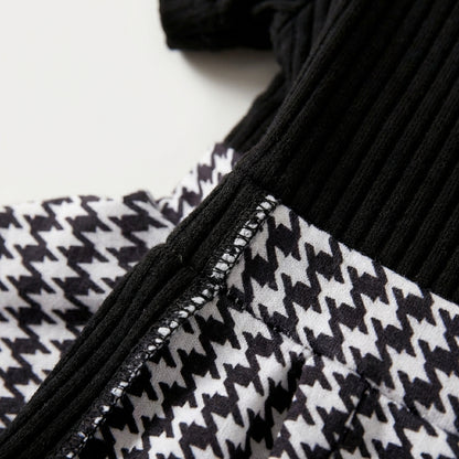 Houndstooth Romper Three Piece Set