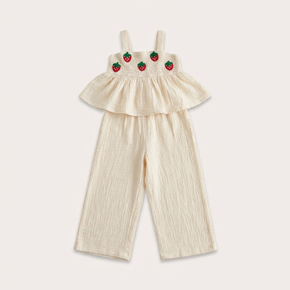 Strawberry Smocked Top and Pants Set