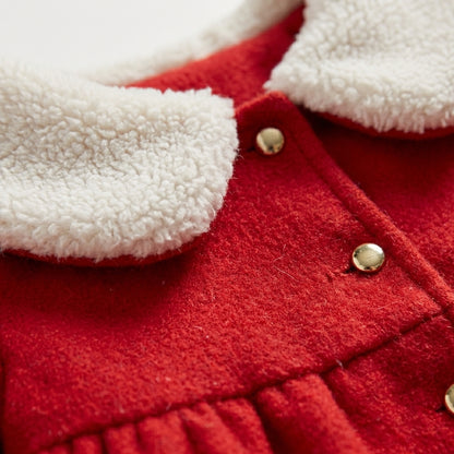 Fleece Collar Bow Coat