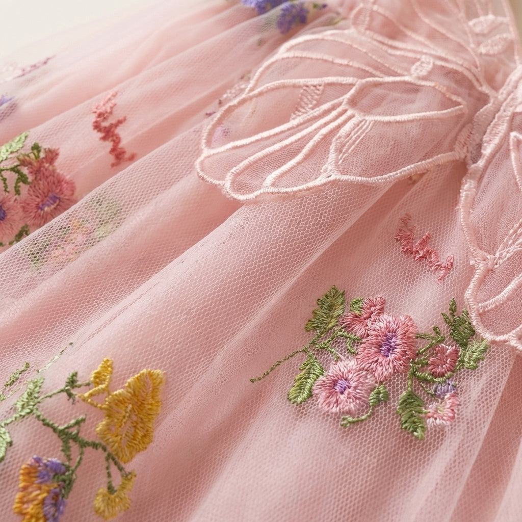 Butterfly Back Tulle Dress