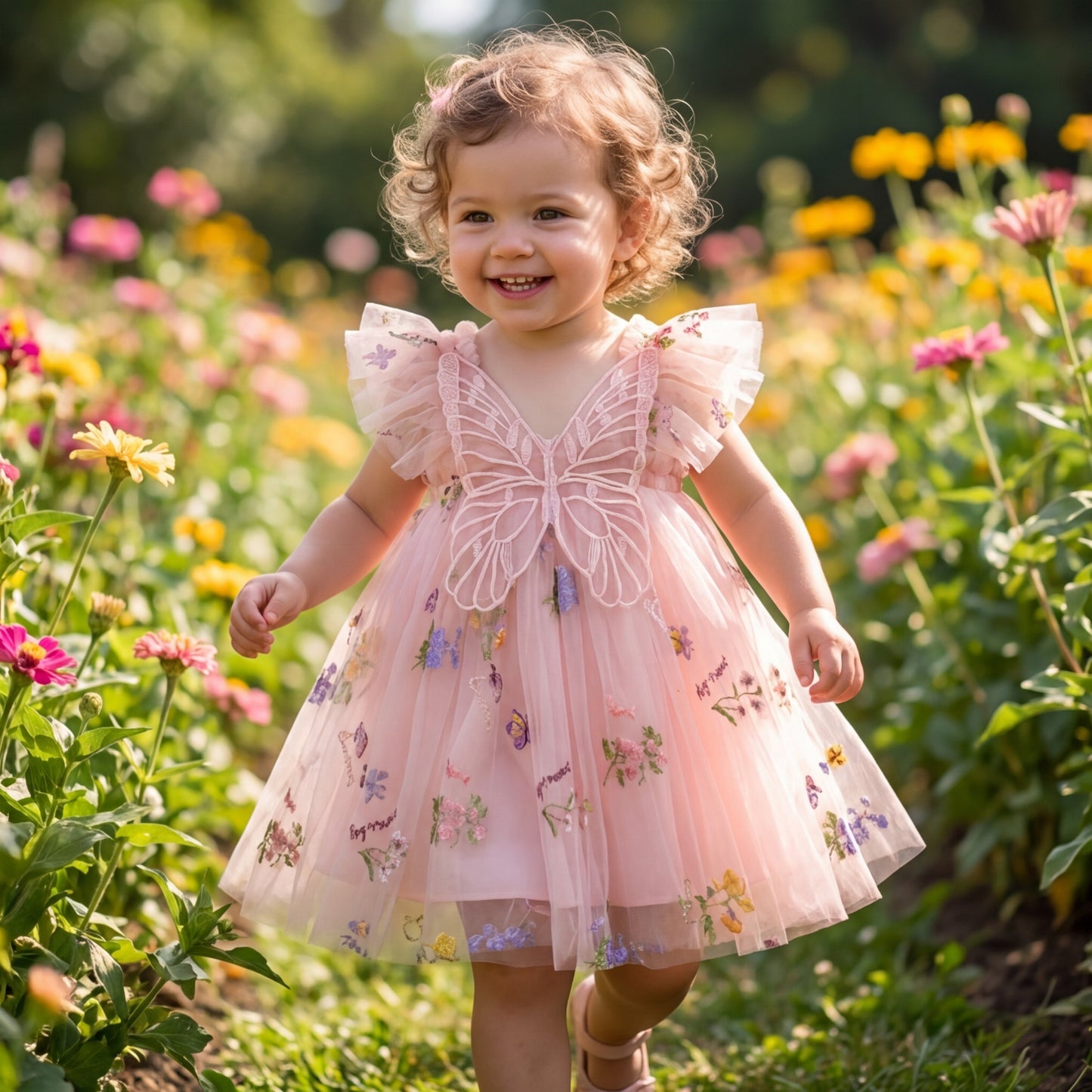 Butterfly Back Tulle Dress