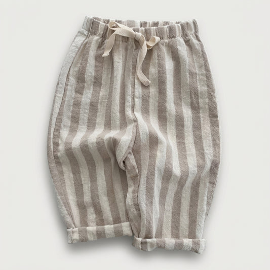 Striped Cotton Drawstring Pants
