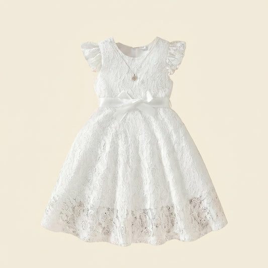 Lace Flutter Sleeve Dress