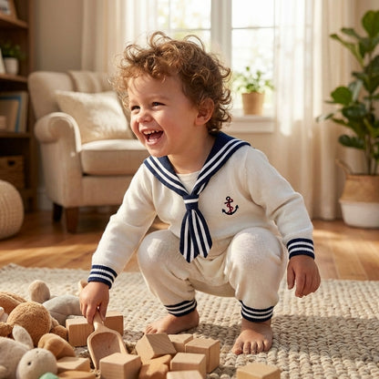 Sailor Collar Baby Romper