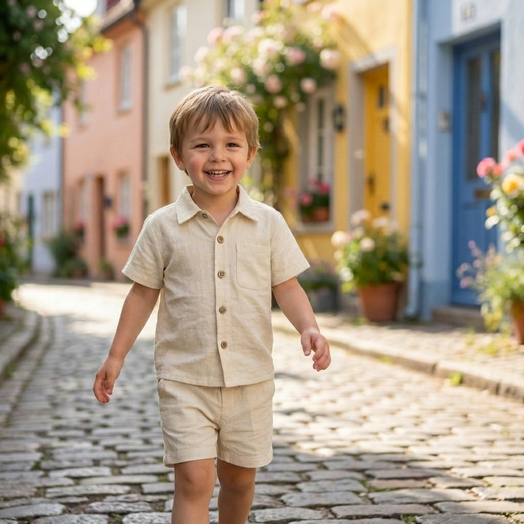Button Shirt and Shorts Set