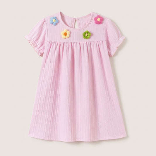 Short Sleeve Flower Dress