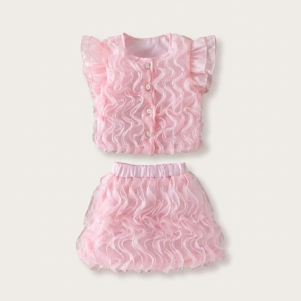 Mesh Top and Skirt Set