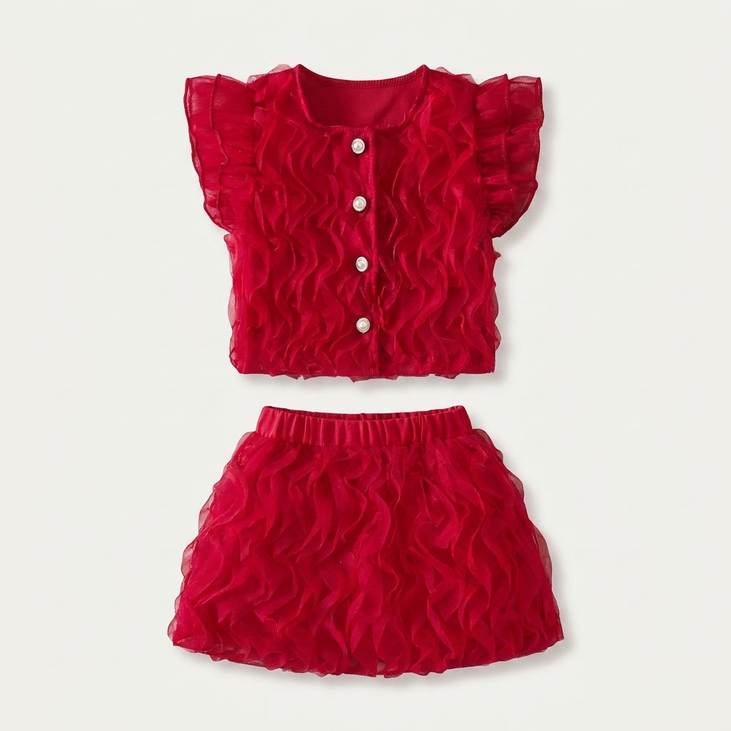 Mesh Top and Skirt Set