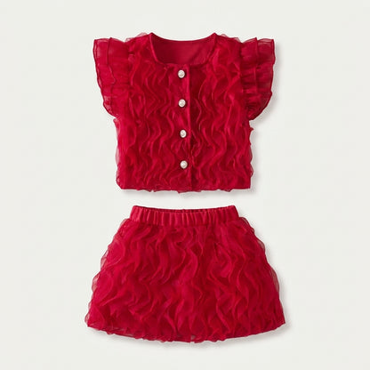 Mesh Top and Skirt Set