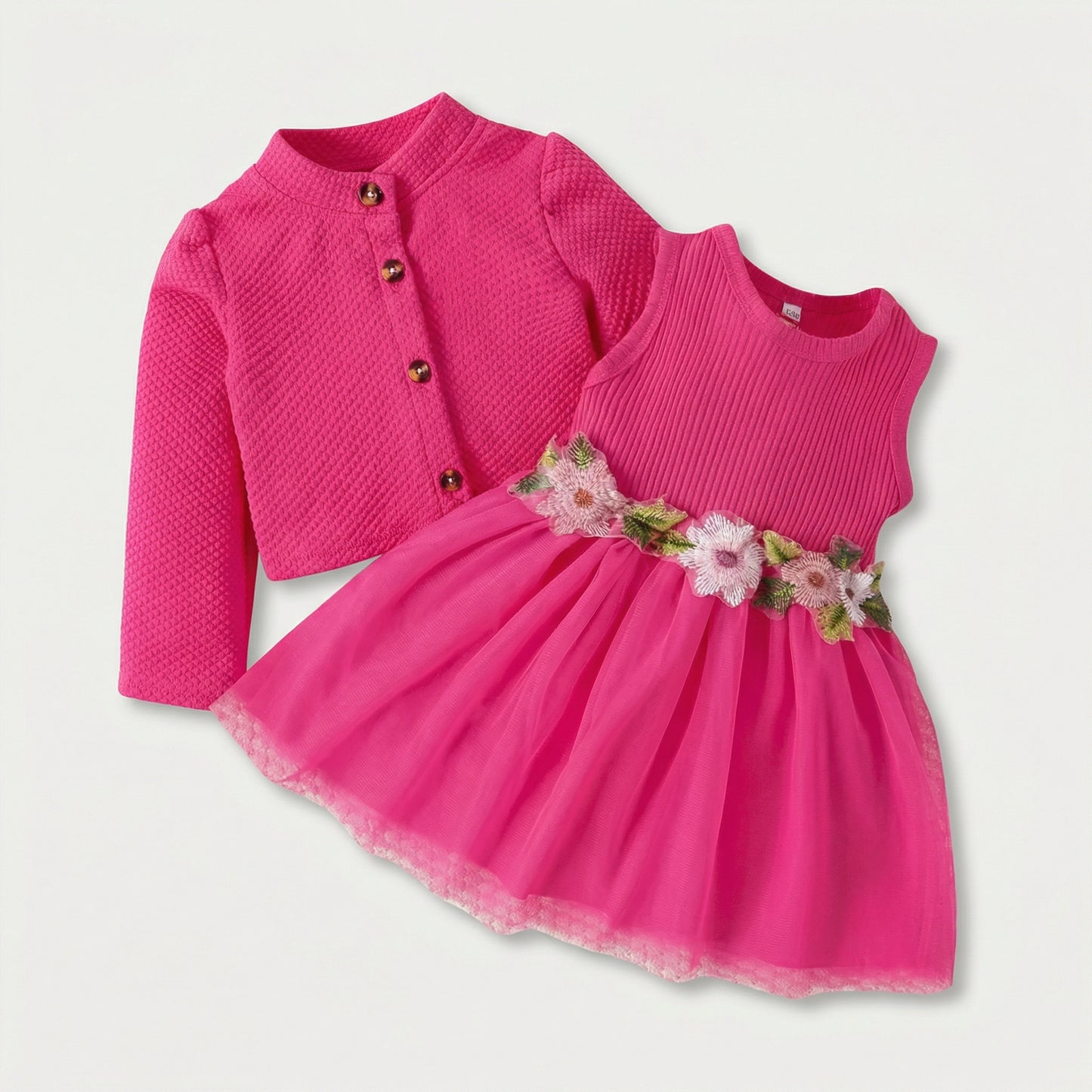 Baby Floral Dress and Cardigan Set
