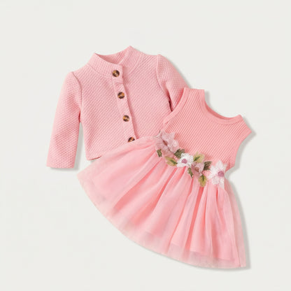Baby Floral Dress and Cardigan Set