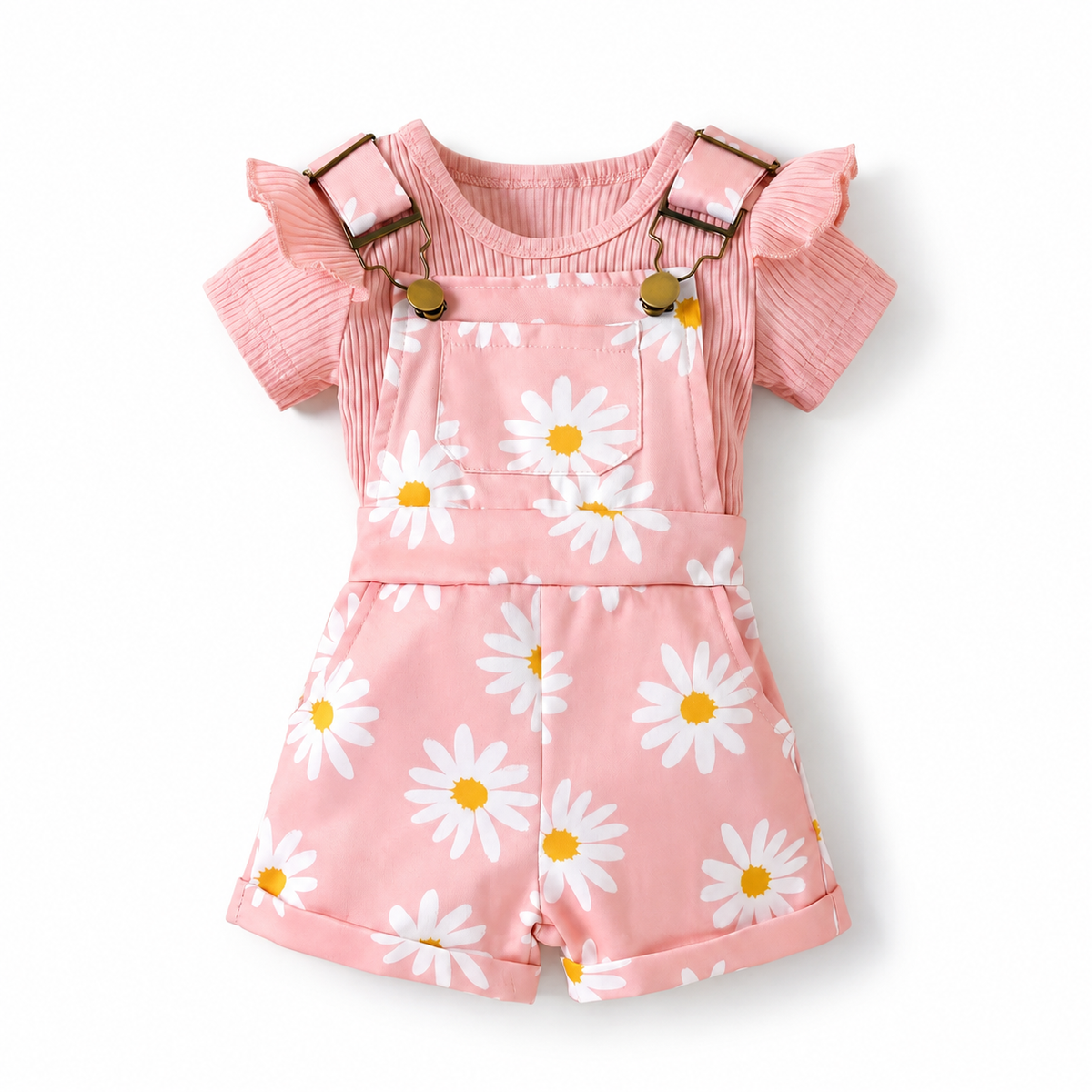 Sunflower Top and Romper Set