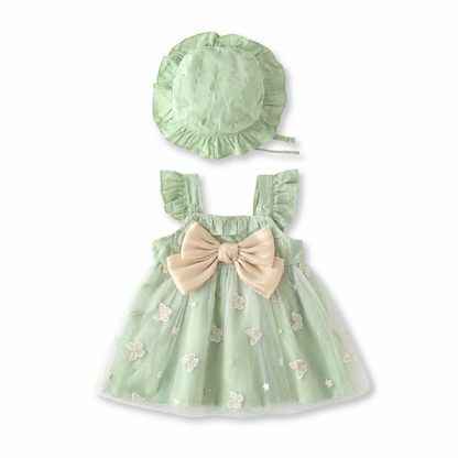 Green Butterfly Baby Dress Set