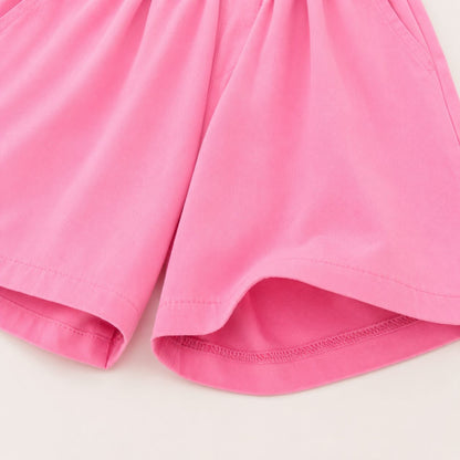 Pink Button Shorts