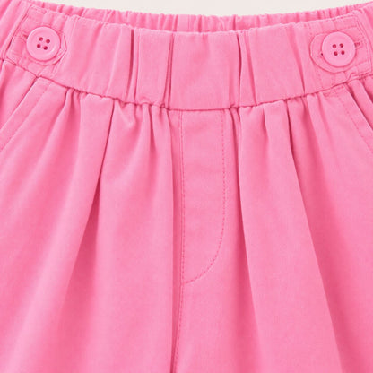 Pink Button Shorts