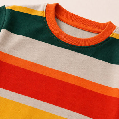 Retro Stripe Shorts Set