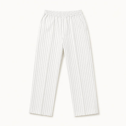White Stripe Straight Pants