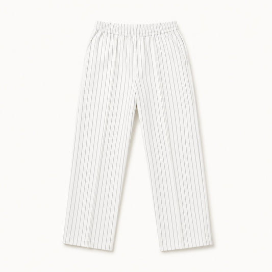 White Stripe Straight Pants